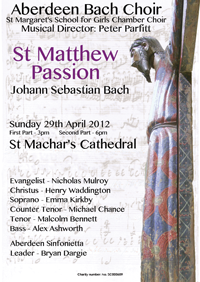 Poster image St Matthew Passion 29 April 2012