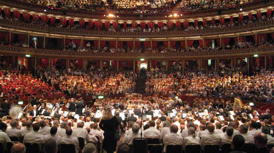 Massed choirs in the Albert Hall on 12 July 2008